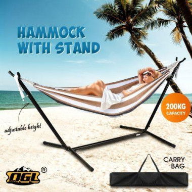 Portable Hammock With Stand Hanging Chair Patio Furniture Camping Gear Colourful