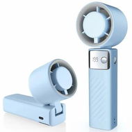 Detailed information about the product Portable Handheld Turbo Fan - Foldable Mini Fan with Air Turbo Tech,1-199 Speed Adjustment,20H Runtime,LED Display,Battery-Powered,Blue