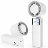 Detailed information about the product Portable Handheld Turbo Fan - Foldable Mini Fan with Air Turbo Tech,1-199 Speed Adjustment,20H Runtime,LED Display,Battery-Powered,White