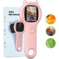 Detailed information about the product Portable Handheld USB Magnifying Glass For Children Scientific Toy Microscope With 2-Inch Display, 1 Pack (Pink)