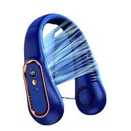 Detailed information about the product Portable Hanging Neck Fan Digital Display Usb Rechargeable Fan Portable Bladeless Mute Neckband Fans Electric Fan Color Blue