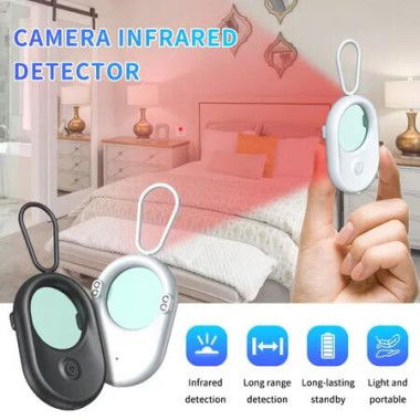 Portable Hidden Camera Detector Anti Spy Detector Bug Spy Camera Finder Anti-Peeping Infrared Scanning For Business,Office,Airbnb,Hotels,Bathroom Color Black