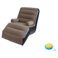 Detailed information about the product Portable Inflatable S-Shaped Sofa Chair Heavy-Duty PVC Flocking Lounge Bed Suitable for Balcony,Bedroom,Living Room Outdoor Chair Color Brown