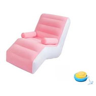 Detailed information about the product Portable Inflatable S-Shaped Sofa Chair Heavy-Duty PVC Flocking Lounge Bed Suitable for Balcony,Bedroom,Living Room Outdoor Chair Color Pink