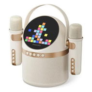 Detailed information about the product Portable Karaoke Machine, Party Bluetooth Speaker with 2 Karaoke Microphones, 7 H Battery, Multi Colored Light Modes with Display Screen, 6 Vocal Effects