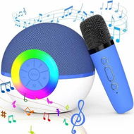 Detailed information about the product Portable Mini Karaoke Machine for Kids, Bluetooth Speaker with Wireless Microphone,MP3 Player,Perfect for Birthday and Family Parties(Blue)