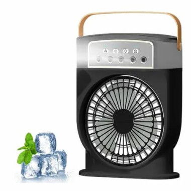 Portable Misting Fan 3 Speed Desktop Mini Air Conditioner Rechargeable Water Cooling Fan with 600mL Water Tank,Cooling for Home,Office,Kitchen-Black