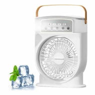 Detailed information about the product Portable Misting Fan 3 Speed Desktop Mini Air Conditioner Rechargeable Water Cooling Fan with 600mL Water Tank,Cooling for Home,Office,Kitchen-White