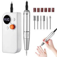 Detailed information about the product Portable Nail Drill Kit Rechargeable Nail Machine Electric Cordless Efile Nail Drill Set with 6 Nail Bits, Manicure Pedicure Tool,White