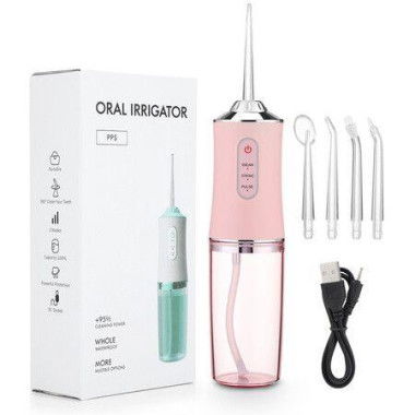 Portable Oral Irrigator Dental Water Flosser USB Rechargeable Water Jet Floss Tooth Pick 4 Jet Tip 220ml 3 Modes