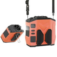Detailed information about the product Portable Personal Waist Fan Rechargeable, 10000mAh 5 Speeds 13500RPM Strong Airflow, Hands-Free Belt Neck Clip on Fan for Camping Outdoor (Orange)