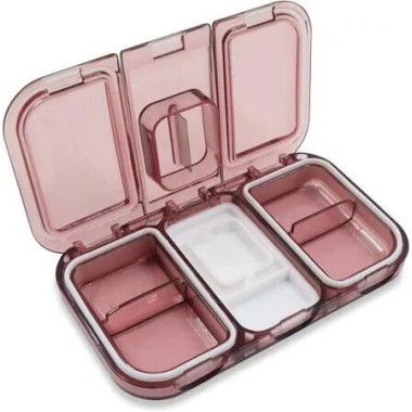 Portable Pill Cutter and Organizer - Easy Cutting for Small and Large Pills (Pink)