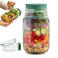 Detailed information about the product Portable Plastic Salad Pod Containers Leakproof Keep Fresh Salad Jars With Leak Salad Bowl Utensil Reusable For Office Picnic