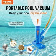 Detailed information about the product Portable Pool Vacuum, Handheld Pool Vacuum Cleaner with 3 Scrub Brushes & 6 Sections Pole, Swimming Pool Jet Cleaner for Above Ground Pool, Inflatable Pool, Spas, Ponds & Fountains