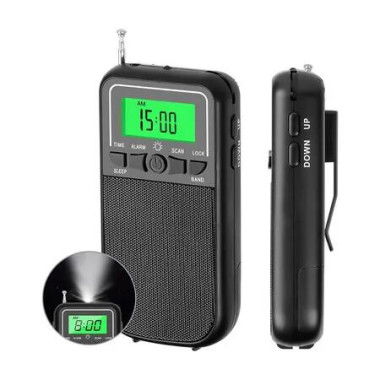 Portable Radio AM FM, Transistor Radio with LED Flashlight, 2AA Battery Operated with Long Range Reception