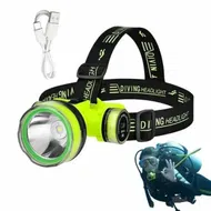 Detailed information about the product Portable Rechargeable Diving Headlight 350m Underwater 2 Light Modes Waterproof Super Bright LED Diver Spearfishing Headlamp