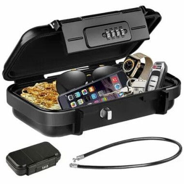 Portable Safe Lock Box with Combination Lock