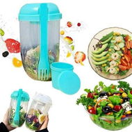 Detailed information about the product Portable Salad Shaker With Fork And Salad Dressing Holder Health Salad Container For Picnic Portable Vegetable Breakfast To Take Away (Green)