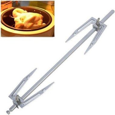 Portable Stainless Steel Barbecue Sticks Skewers Oven Rotation Rotate Chicken Roasting Fork Air Fryer Supplies