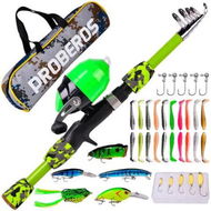 Detailed information about the product Portable Telescopic Fishing Rod and Reel Combo Kit, Fishing Reel Casting Rods with Lures Lines Tackle Box and Bag for Boys Girls(Green)