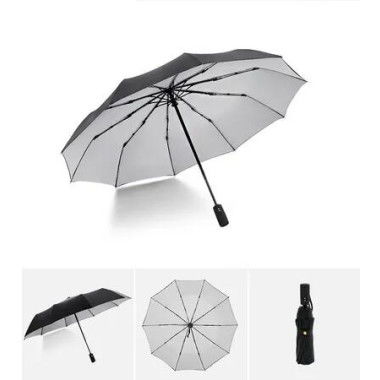 Portable Travel Umbrella, Umbrellas for Rain Windproof, Strong Compact Umbrella for Wind and Rain, Perfect Car Umbrella, Golf Umbrella (Grey)