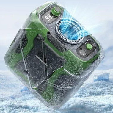 Portable Waist Clip Fan, Wearable Belt Personal Fan with 100 Levels Speeds, 13500RPM Strong Airflow, Rechargeable Battery for Outdoor Jobsite, Green