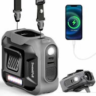 Detailed information about the product Portable Waist fan, 10000mAh Personal Fan Rechargeable with Belt, 15500RPM Clip on Fan with LED SOS and Flashlight for Jobsite Outdoor Travel, Grey