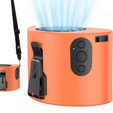 Portable Waist Rechargeable Neck Fan for Outdoor Work Factory Warehouse,Travel, Hiking(Orange)