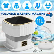 Detailed information about the product Portable Washing Machine Mini Washer Foldable 11L Semi Auto Outdoor Camping Appliance Grey