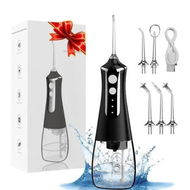 Detailed information about the product Portable Water Flosser Cordless Oral Irrigator with 5 Tips, Water Dental Flosser IPX6 Waterproof Electric Flosser for Travel (Bkack)