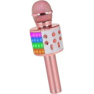 Detailed information about the product Portable Wireless Bluetooth Karaoke Microphone/Singing Karaoke Mic with Dazzling LED Lights,perfect gift for birthday(Rose Gold)