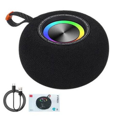 Portable Wireless Bluetooth Speakers, IPX6 Waterproof Small Shower Speaker, Loud Stereo Sound with Carry Lanyard for Outdoor (Black)