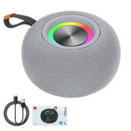 Detailed information about the product Portable Wireless Bluetooth Speakers, IPX6 Waterproof Small Shower Speaker, Loud Stereo Sound with Carry Lanyard for Outdoor (Grey)