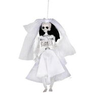 Detailed information about the product Poseable Hanging Skeleton Bride and Groom Halloween Decorations for Themed Parties, Festivals,and Haunted Houses - Spooky Wedding Couple Props (Bride)