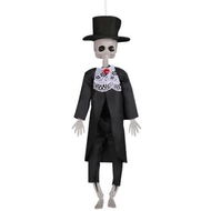 Detailed information about the product Poseable Hanging Skeleton Bride and Groom Halloween Decorations for Themed Parties, Festivals,and Haunted Houses - Spooky Wedding Couple Props (Groom)