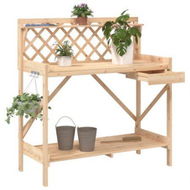 Detailed information about the product Potting Bench with Trellis Solid Wood Fir