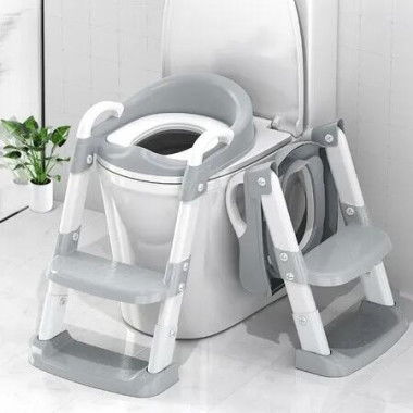 Potty Training Seat Toddler Toilet Ladder Adjustable Anti Slip Wide Steps Splash Guard Safety Handles Chair