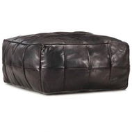 Detailed information about the product Pouffe Black 60x60x30 cm Genuine Goat Leather