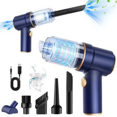 Powerful 120W Handheld Vacuum Cleaner and Wet/Dry Air Duster with LED Light,Multi-Nozzles cars,homes,offices,pet owners