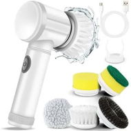 Detailed information about the product Powerful Cordless Electric Scrubbing Brush Motorized Bathroom Spin Scrubber w/5 Replaceable Heads for Bathtub Floor Wall Tile Toilet Window Sink