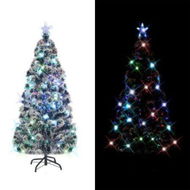 Detailed information about the product Pre-lit Christmas Tree Green and White 150 cm Fibre Optic