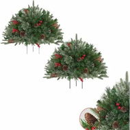 Detailed information about the product Prelit Planter Bushes,2025 Holiday Planter Filler,Prelit Planter Bushes Christmas,Topsworth Prelit Planter Bushes with Led Lights & Red Berries (2pcs)