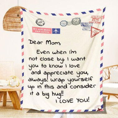 Premium Dear Mom Blanket Presents For Mothers Day Soft Cozy Flannel Throw Blanket Moms Blanket Gift - 140*180 CM.