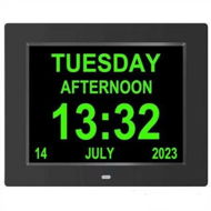 Detailed information about the product Premium Digital Alarm Clock 8 Inch Desktop Electronic Alarm Clock Digital Photo Frame The Elderly Calendar Alarm ClockPerfect For Seniors Black