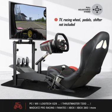 Premium Racing Simulator Cockpit Adjustable Gaming Chair With Monitor Stand