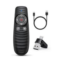 Detailed information about the product Presentation Clicker Wireless, 2 in 1 USB/Type C Rechargeable Presenter Remote Control for PowerPoint, PPT Clicker Red Laser Pointer, Slide Advancer RF2.4GHz (Red Light, USB C Rechargeable)