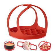 Detailed information about the product Pressure Cooker Sling, Silicone Baking Rack for 6-Quart/8-Quart Instant Pot, Anti-Scald Multi-Function Pot, BPA-Free Silicone Steamer Rack (Red)