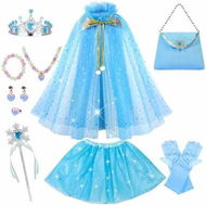 Detailed information about the product Princess Dress Up Clothes for Little Girl,11Pcs Princess Cape with Crown,Princess Dresses for Girl Age3+ Birthday Gift (Blue)