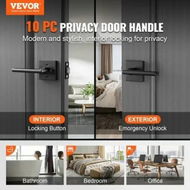 Detailed information about the product Privacy Door Handle, 10 Pack Matte Black Door Lever, Left or Right Handing Reversible Lever with Keyless Lock, 45Â° Rotation to Open, Square Interior Door Handles for Bedroom and Bathroom Doors