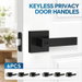 Privacy Door Handles 6 Pack Keyless Matte Black Interior Bedroom Bathroom Lever Lockset Heavy Duty Reversible Modern Square Zinc Alloy Door Hardware Sets. Available at Crazy Sales for $79.98
